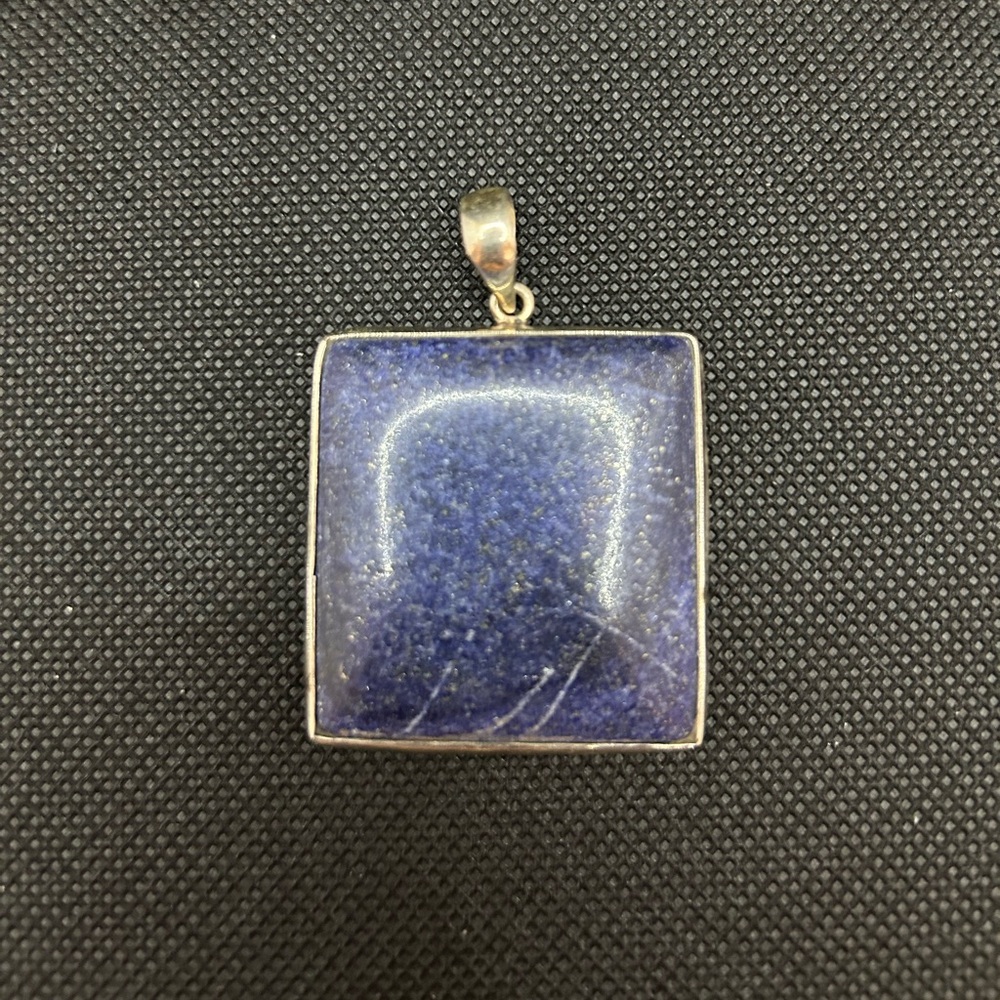 Sterling Silver Lapis Lazuli Square Pendant